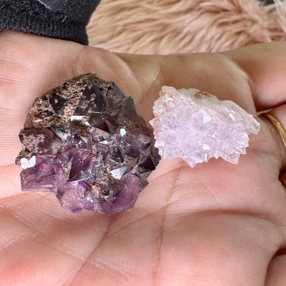 Amethyst and Quartz Crystal Duo